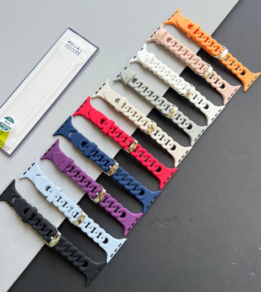 Twisted loop Chain Rose Silicone Apple Watch Band