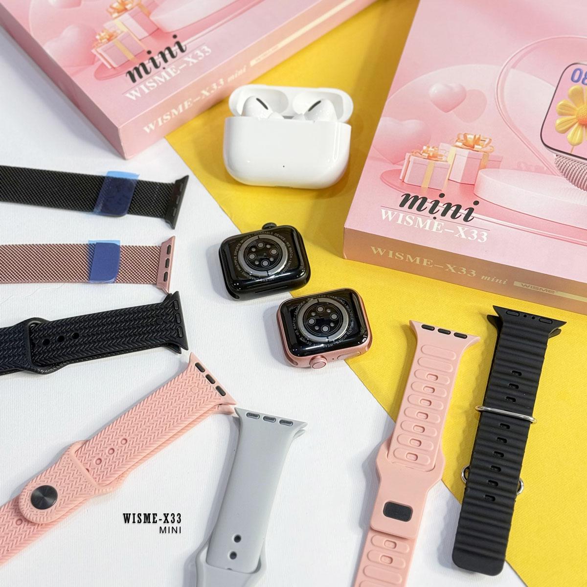 ساعت هوشمند 41 میلی متری ویسمی مدل X33 MINI با بند فلزی به همراه هدفون