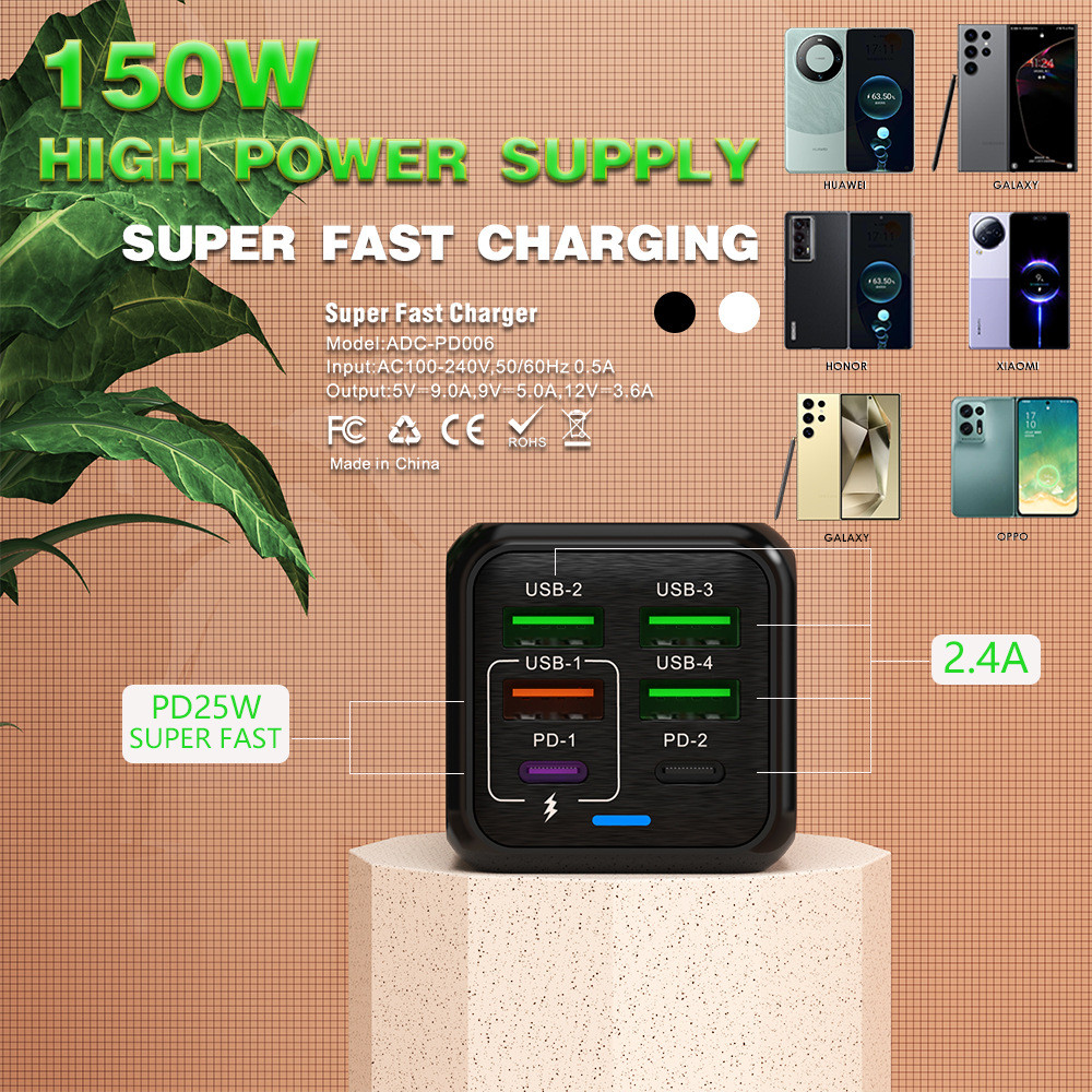 Charging Hub 6 Port 150W Model PKG091