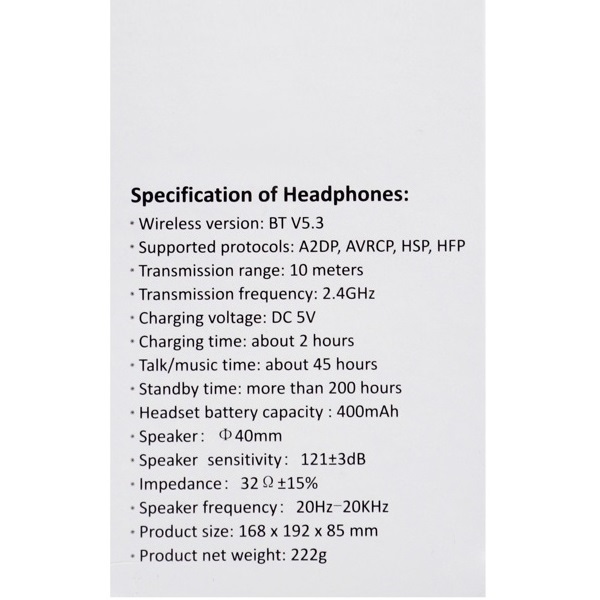 HEADPHONE MZ300 
