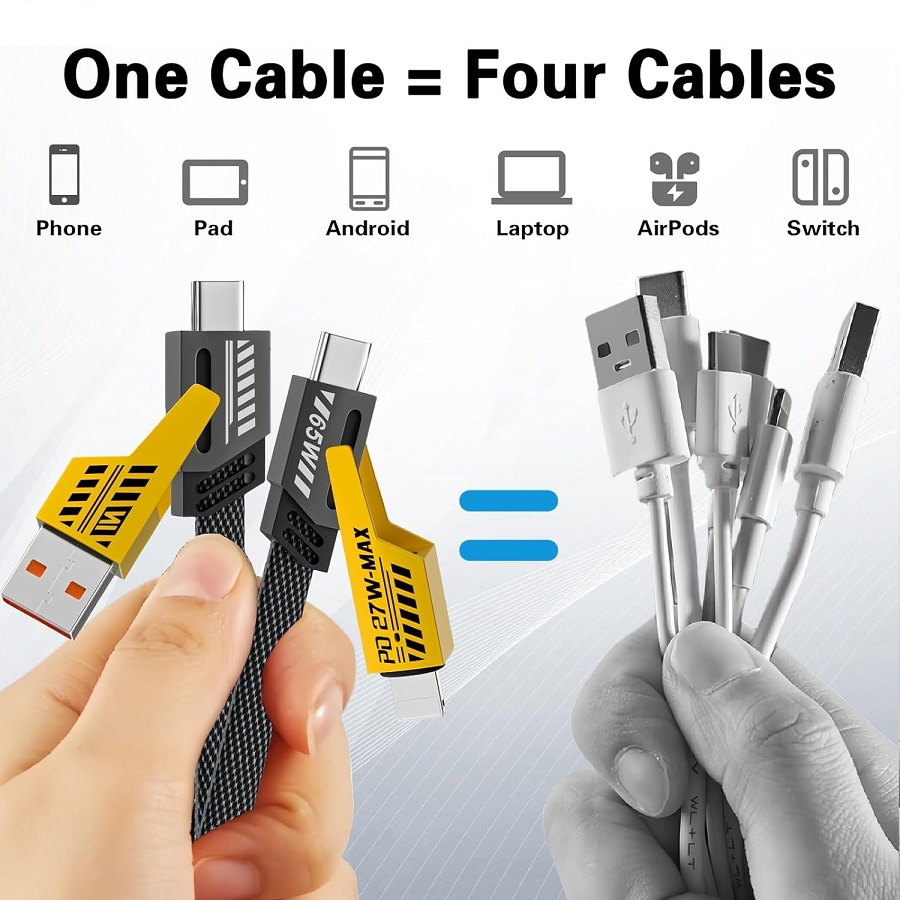 65W Super Fast 4in1 Charger Cable