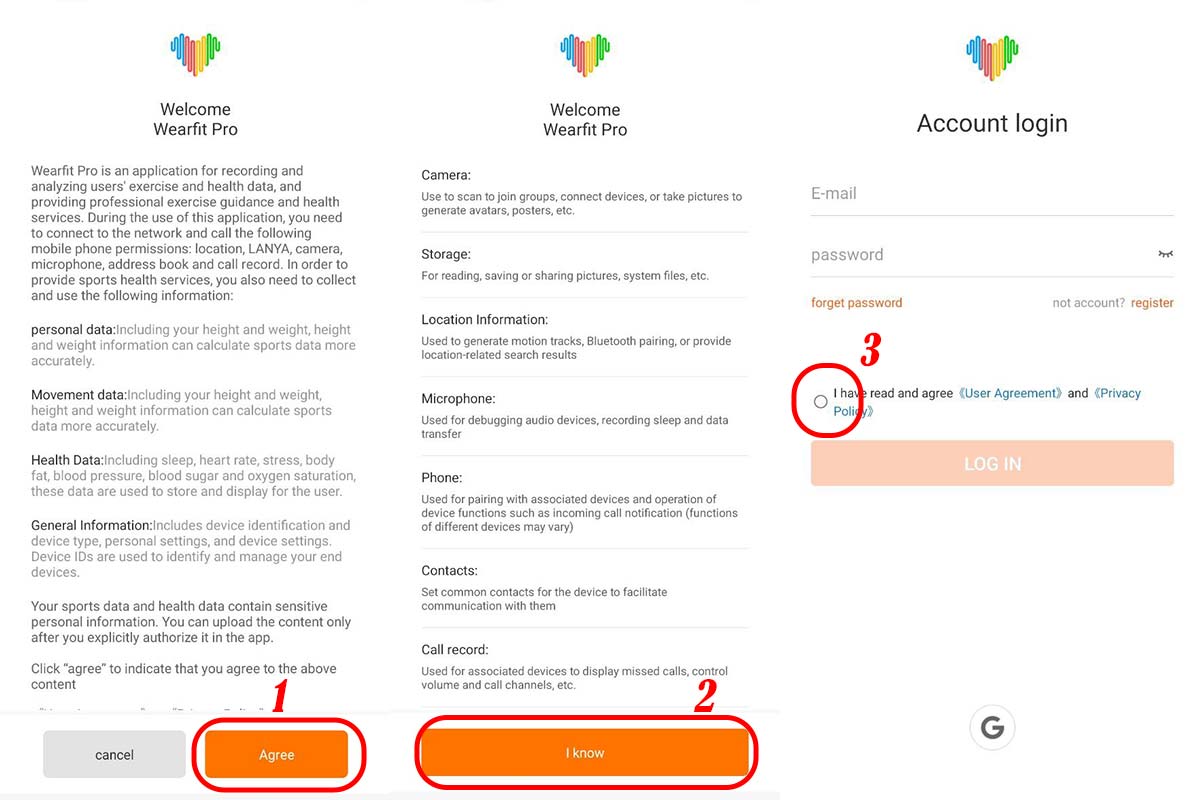 ثبت نام و ورود به نرم افزار Wearfit Pro جهت راه اندازی اسمارت واچ